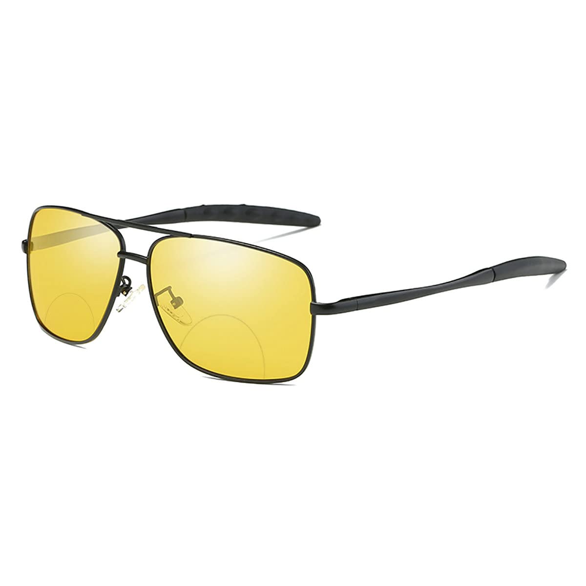 laureles Mens Night Vision Bifocal Reader Sunglasses Yellow Lens Driving Outdoor Reading Glasses Mens (Black/Yellow 1.75 multiplier_x)
