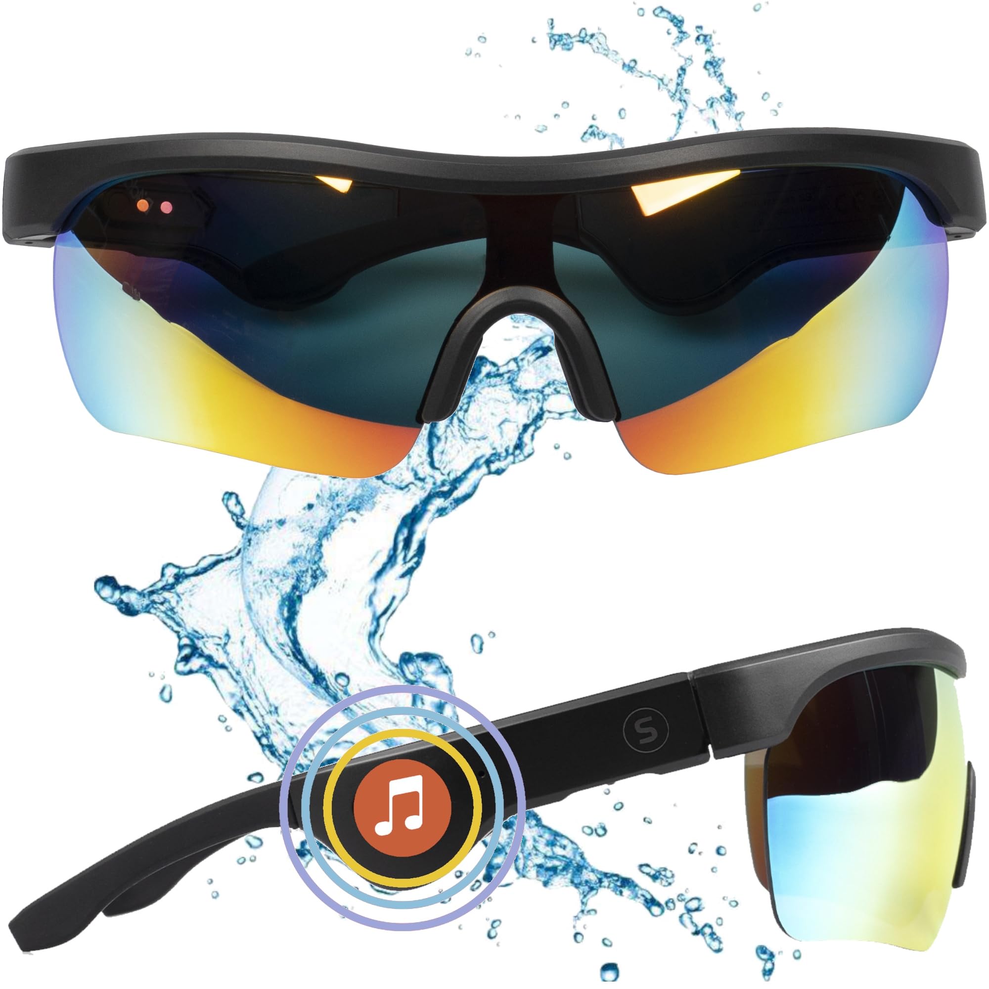 Bluetooth Glasses For Men Women - Bonus Clear Lens - Audio Glasses With Bluetooth Speaker - UV Filter Water Resistance - Bluetooth Sunglasses Men Women - Lentes Con Bluetooth Para Hombre