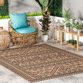 nuLOOM 6 x 9 Outdoor Performance Area Rug OEKO-TEX Certified Weather Resistant High Traffic Patio Balcony Outside Kandace Brown