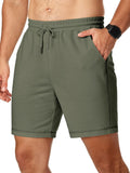 JMIERR Mens Gym Sweat Shorts Cotton 7" Running Workout Green Shorts with Pocket Soft Lounge Shorts XL